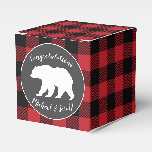 Caja Para Regalos Mama Bear Baby Shower Woodland Lodge (Costado Anverso)