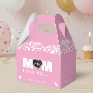 Caja Para Regalos Mamá cargando foto de ultrasonido Rosa Baby Shower