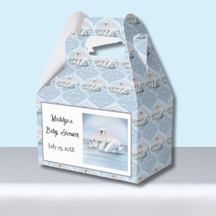 Caja Para Regalos Mamá Cisne Encantadora con Bebés en Atardecer Melo