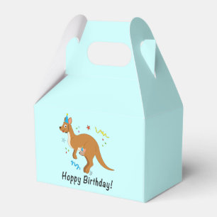 Caja Para Regalos Mamá Kangaroo y bebé en gorras del cumpleaños