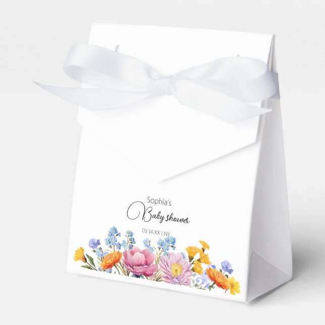 Caja Para Regalos Mama to Bee Boho Wildflowers Baby Shower (Front Side)