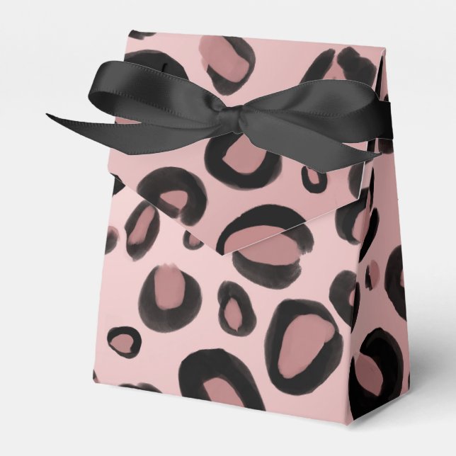 Caja Para Regalos Mancha de leopardo y guepardo pintado de rosa y ne (Front Side)