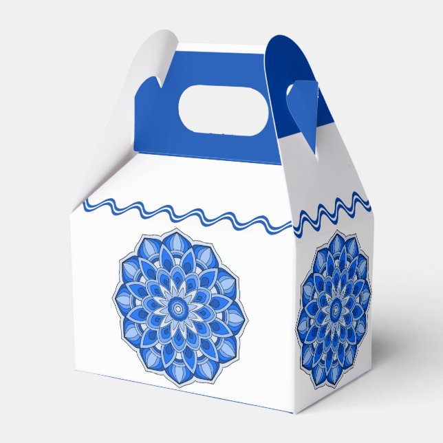 Caja Para Regalos Mandala en azul (Reverso)