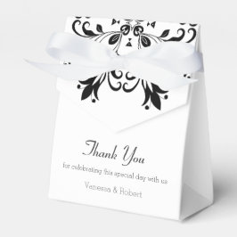 Caja Para Regalos Mandala floral negra