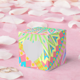 Caja Para Regalos Mandalas superpuestas rosa azul amarillo menta púr