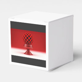 Caja Para Regalos Mandy Ball negro y rojo sobre base de rosa metálic