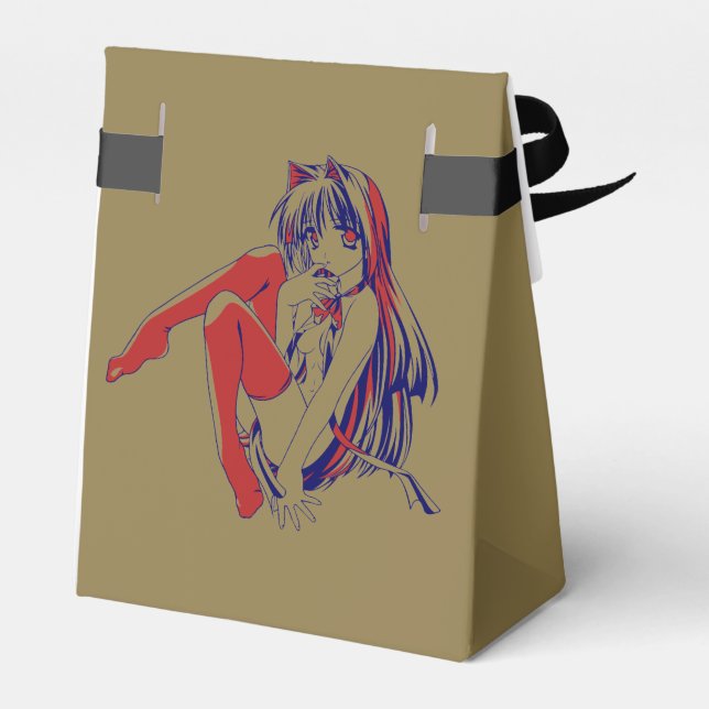 Caja Para Regalos Manga americana Neko Catgirl Kawaii Anime (Reverso)
