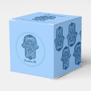 Caja Para Regalos Mano de la alheña de Hamsa (azul)