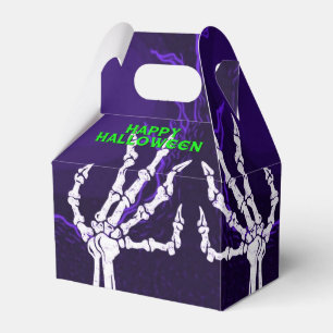 Caja Para Regalos Manos de esqueleto morado gable