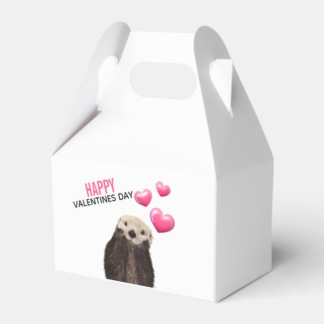 Caja Para Regalos Mantequilla con El día de San Valentín de corazón (Reverso)