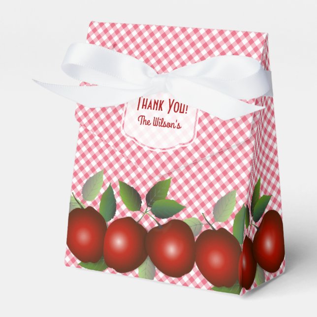 Caja Para Regalos Manzanas Rojas Fruit Gingham (Front Side)