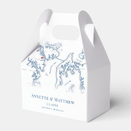 Caja Para Regalos Mapa de Annapolis Maryland Boda elegante