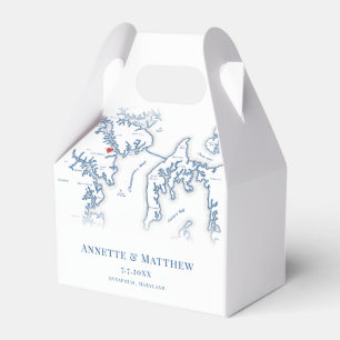 Caja Para Regalos Mapa de Annapolis Maryland Boda elegante