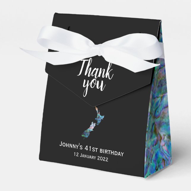 CAJA PARA REGALOS MAPA DE NUEVA ZELANDIA PERSONALIZADO PAUA (Front Side)