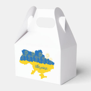 Caja Para Regalos Mapa de Ucrania con girasol y bandera ucraniana