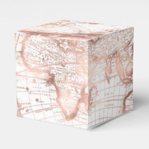 Caja Para Regalos Mapa del mundo metalizado de la antigüedad del