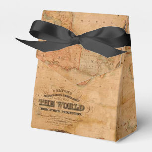Caja Para Regalos Mapa III del Viejo Mundo Rústico Antiguo