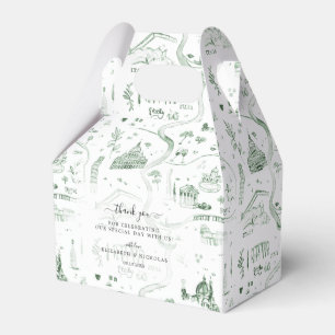 Caja Para Regalos Mapa ilustrado esbozado de Italia   BODA