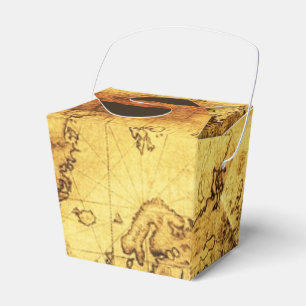 Caja Para Regalos Mapa VII del Mundo Antiguo de Oro Viejo