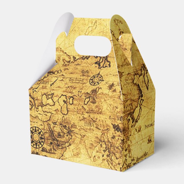 Caja Para Regalos Mapa VII del Mundo Antiguo de Oro Viejo (Front Side)