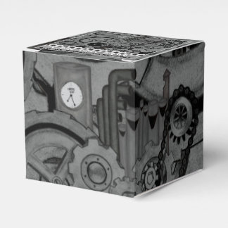 Caja Para Regalos Maquinaria Steampunk (monocroma)