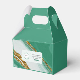 Caja Para Regalos Marble verde y oro Pequeña empresa