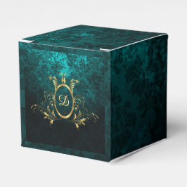 Caja Para Regalos Marco dorado Damask de lujo personalizado