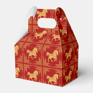 Caja Para Regalos Marco dorado de ornamento griego en rojo