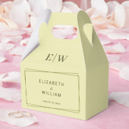 Caja Para Regalos Marco elegante sobre el Boda celestial de monogram