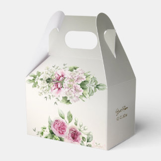 Caja Para Regalos Marco floral rosa de color de agua Fiesta brillant