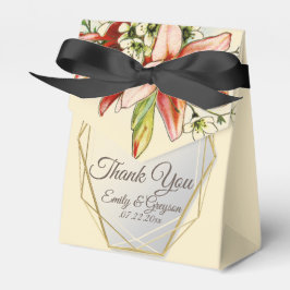 Caja Para Regalos Marco geométrico con Boda de lirios tropicales