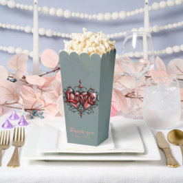 Caja Para Regalos Marco Steampunk con rosas y engranajes rojos