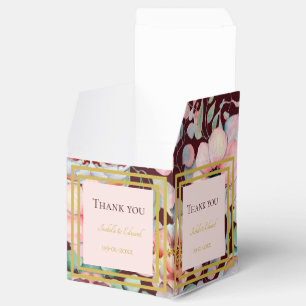 Caja Para Regalos Marcos Geométricos Florales de Anémona Rosa Suave