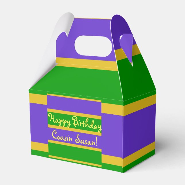 Caja Para Regalos Mardi Gras Stripes (Reverso)