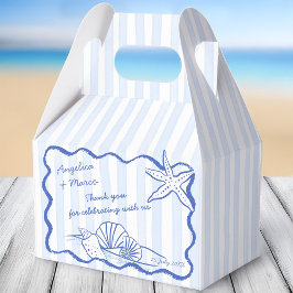 Caja Para Regalos Marejadas azules onduladas borde playa favores de 