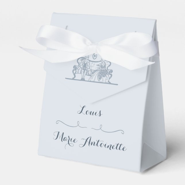 Caja Para Regalos Marie Antoinette Boda Rococo Dusty Blue (Front Side)