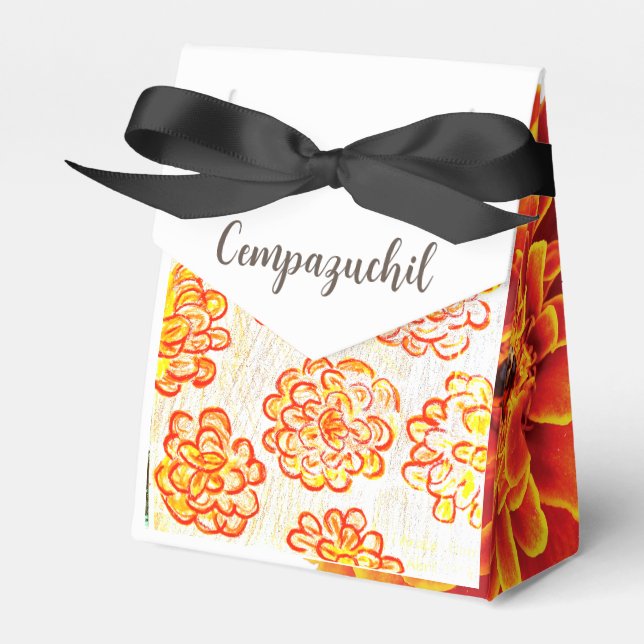 Caja Para Regalos Marigolds Cempazuchil Favor Box (Front Side)