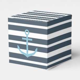 Caja Para Regalos Marina de guerra y rayas blancas