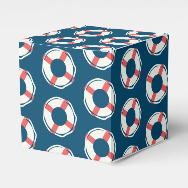 Caja Para Regalos Marine Lifesaver Nautical Birthday Baby Shower (Costado Anverso)