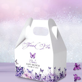 Caja Para Regalos Mariposa Baby Shower Elegant Purple Floral