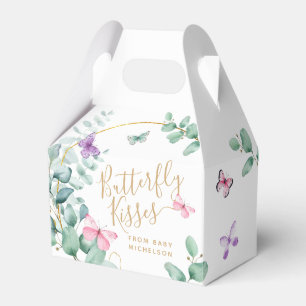 Caja Para Regalos Mariposa besa Eucalyptus Baby Shower Gracias