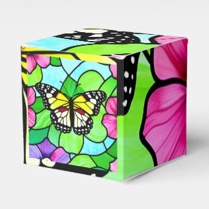 Caja Para Regalos Mariposa coloreada de vidrio templado