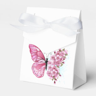 Caja Para Regalos Mariposa de flores con Sakura rosa