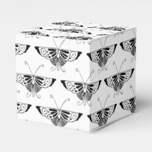 Caja Para Regalos Mariposa Deco estilizada - blanco y negro