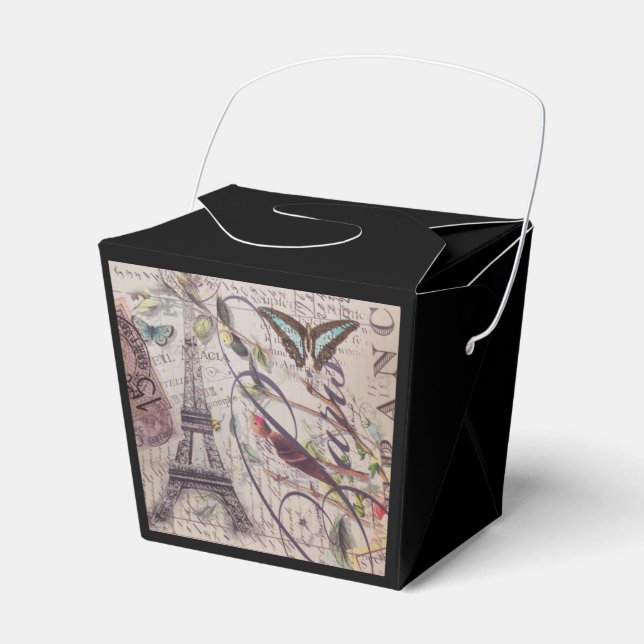 Caja Para Regalos Mariposa del campo francés de guiones Torre Eiffel (Front Side)