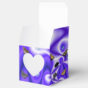Caja Para Regalos Mariposa en seda morada con perlas