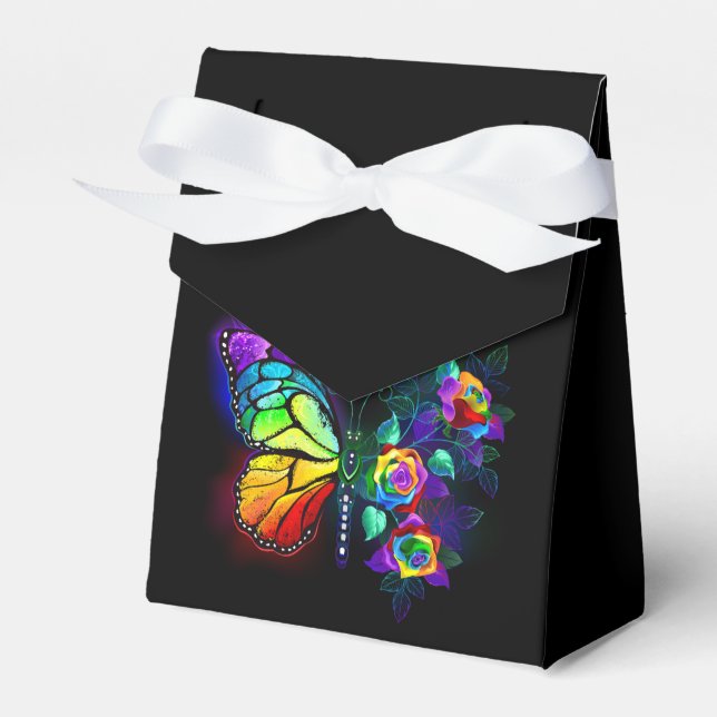 Caja Para Regalos Mariposa florida arcoiris (Front Side)