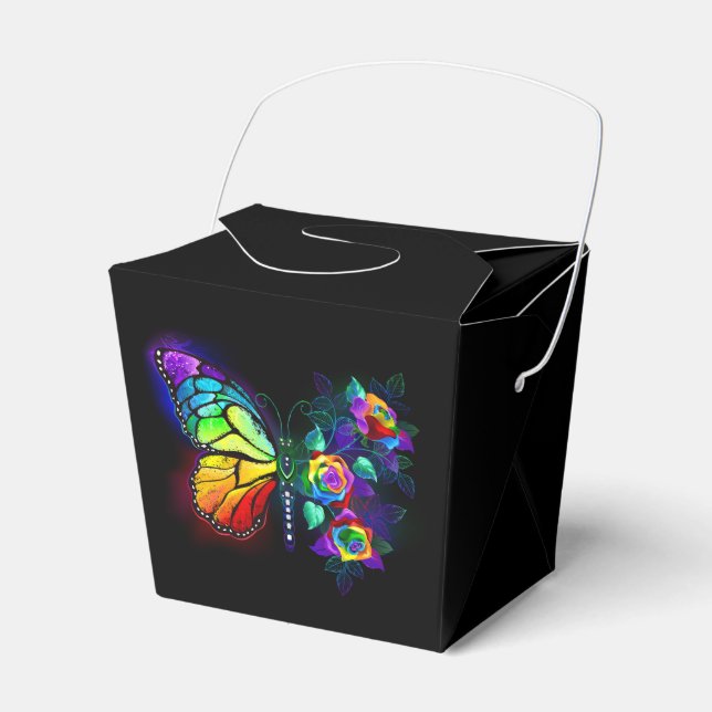 Caja Para Regalos Mariposa florida arcoiris (Front Side)
