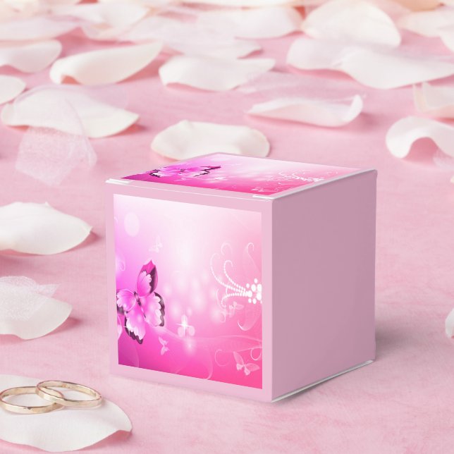 Caja Para Regalos Mariposa magenta (Boda)
