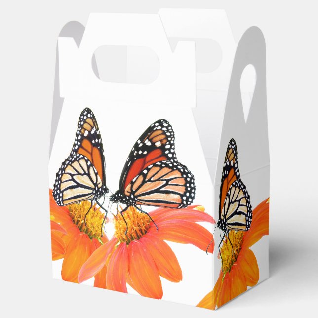 Caja Para Regalos Mariposa monarca Flor de girasol mexicano Floral (Abierto)